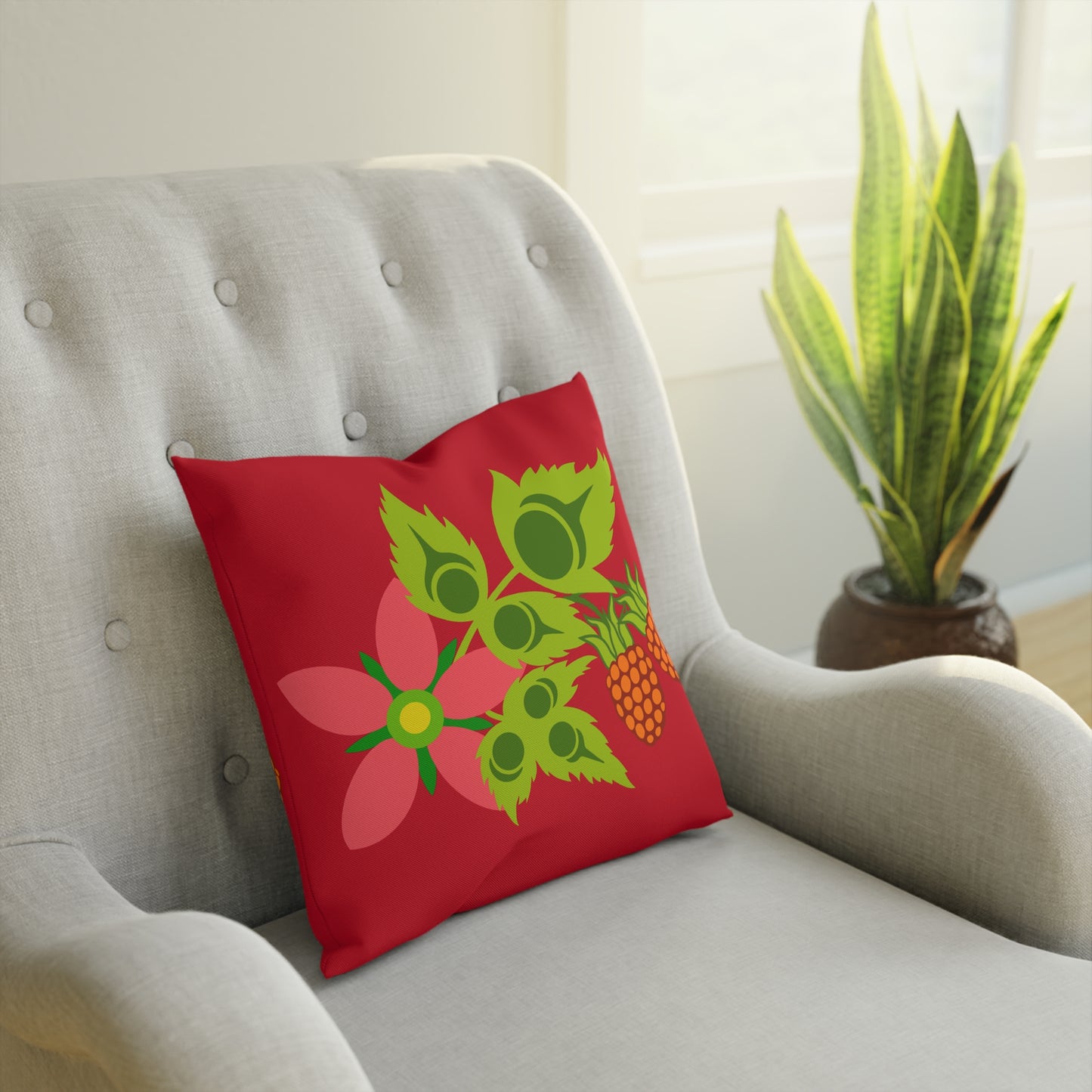 Coast Salish Salmonberry Pillow