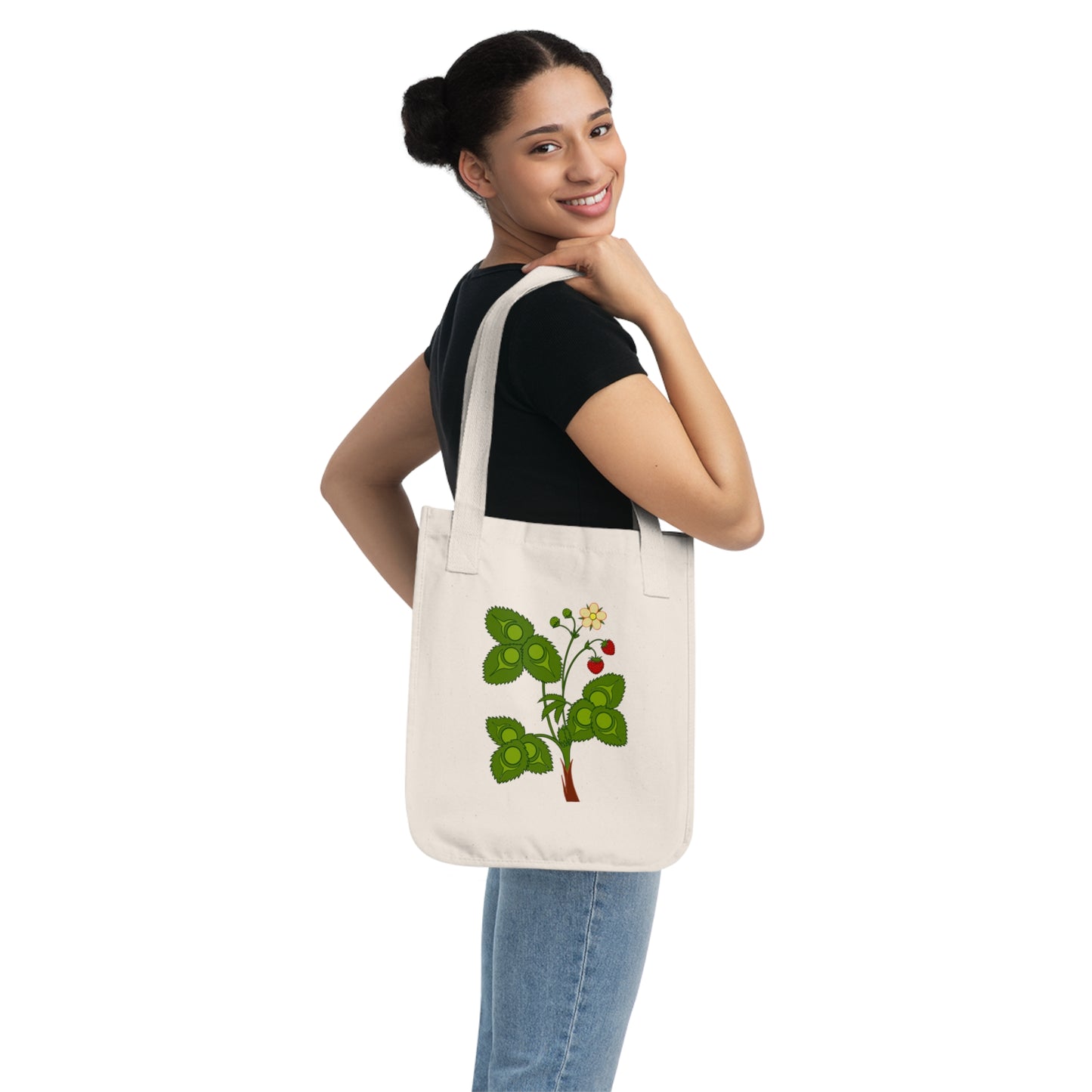 Wild Strawberry Organic Canvas Tote Bag