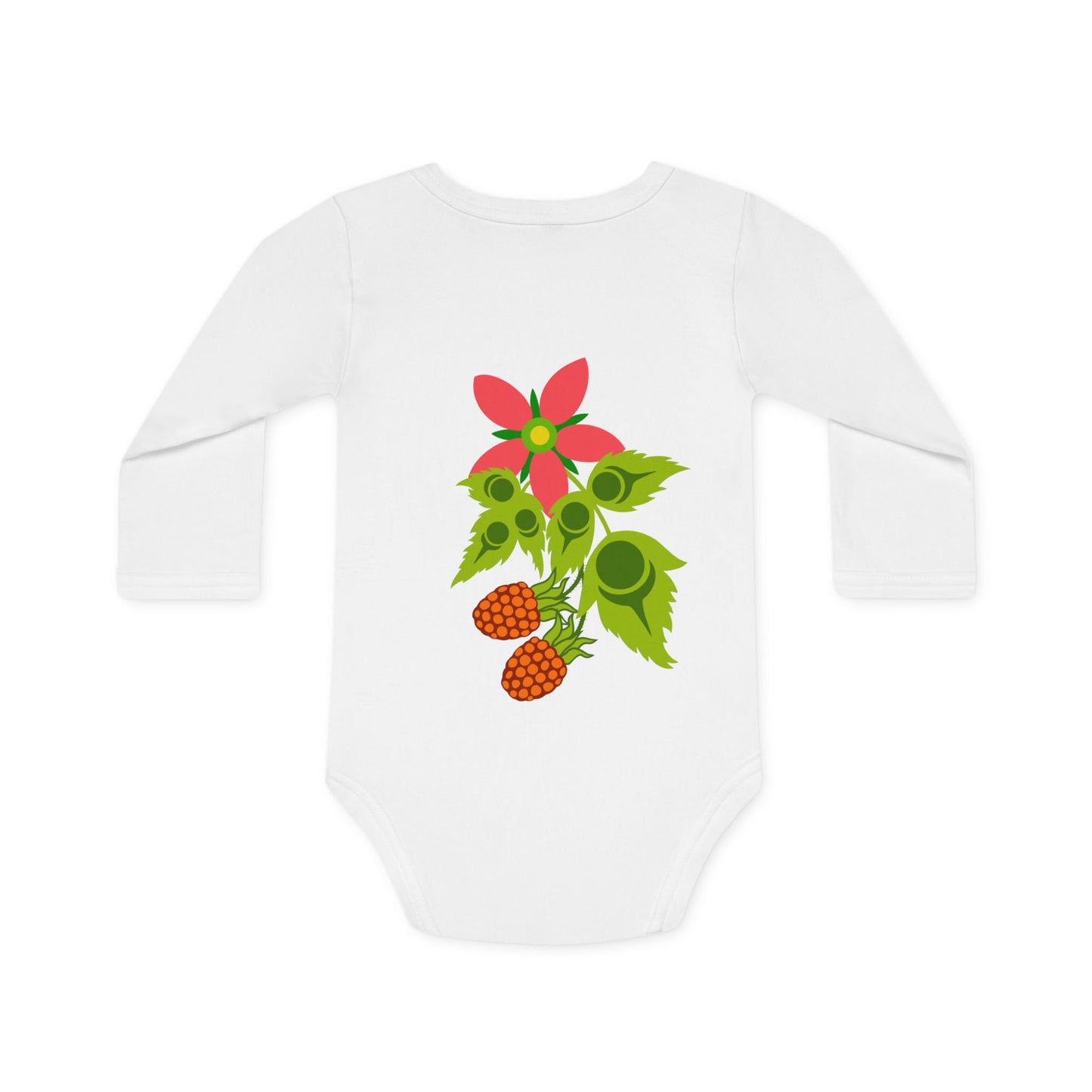 Coast Salish Salmonberry Onesie -100% Organic Cotton